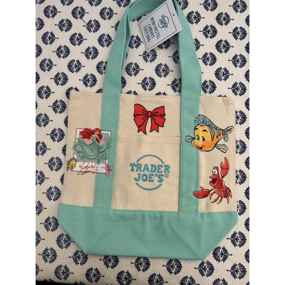 Disney Ariel, Flounder Sebastian Custom Made Trader Joes Mini Tote One of a Kind - Picture 5 of 6